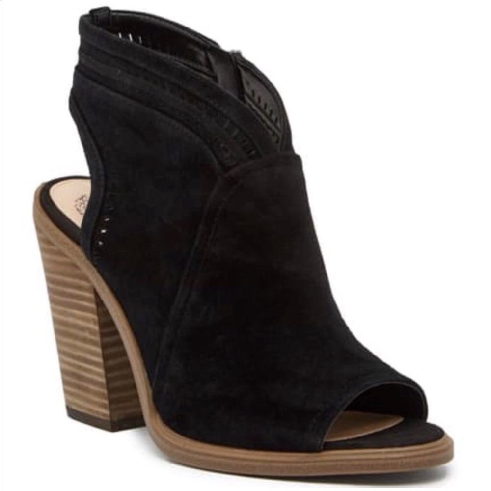 Vince Camuto Koral Heeled Peep Toe Suede Boot
